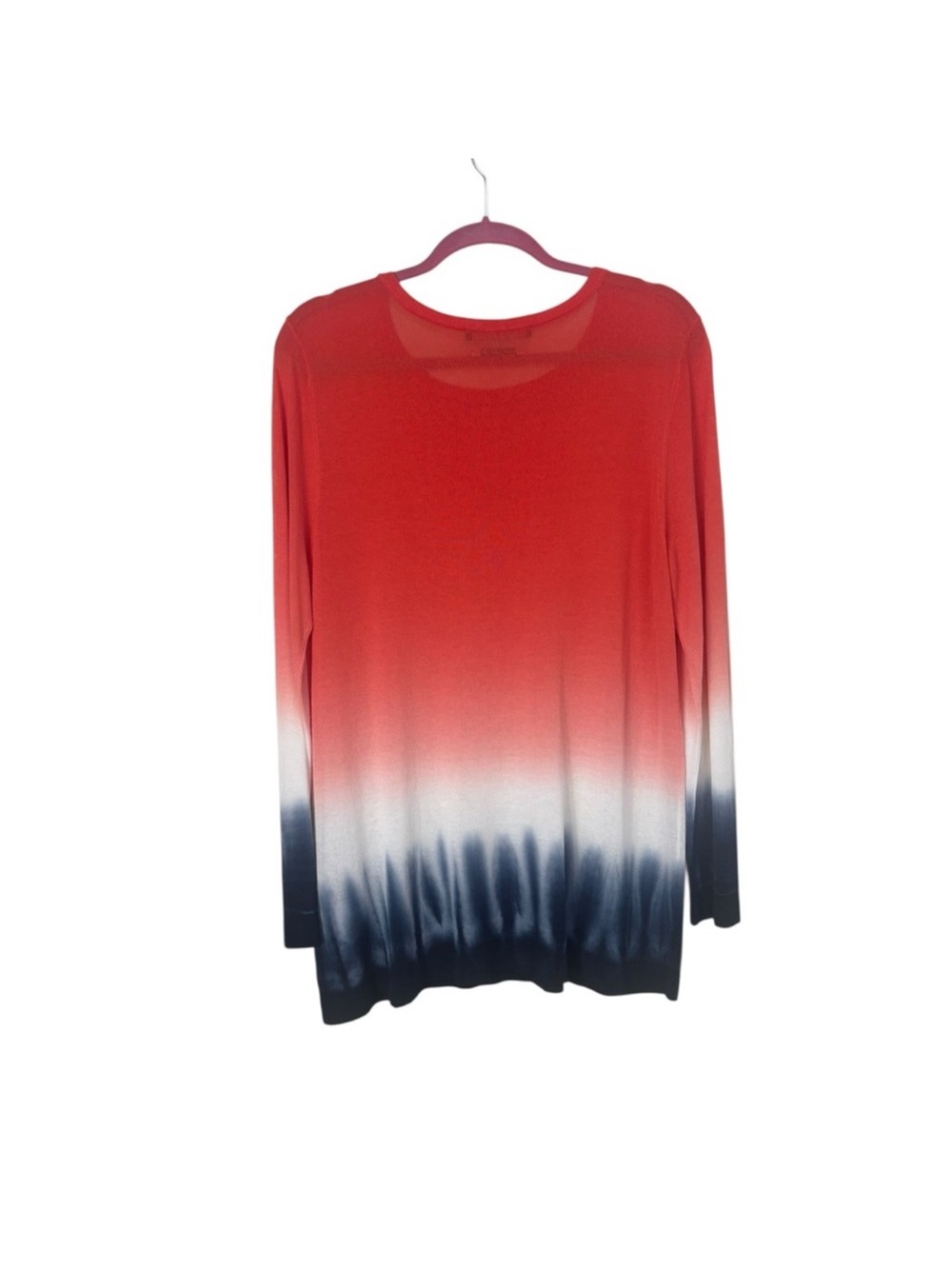 OUI casual long sleeve tie dye dip dye lightweight knit pullover top size 12 - Picture 6 of 9